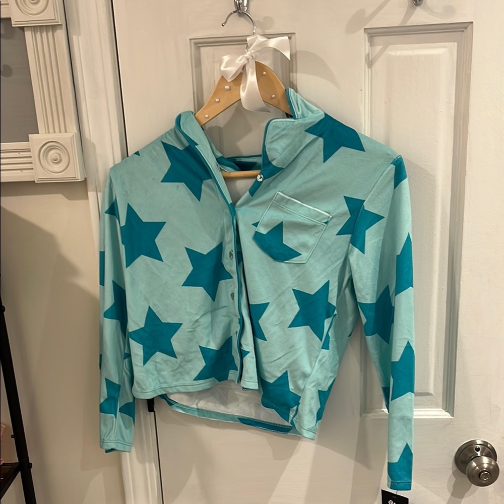 Art Class Kids Pajama Set - Teal Star Pattern